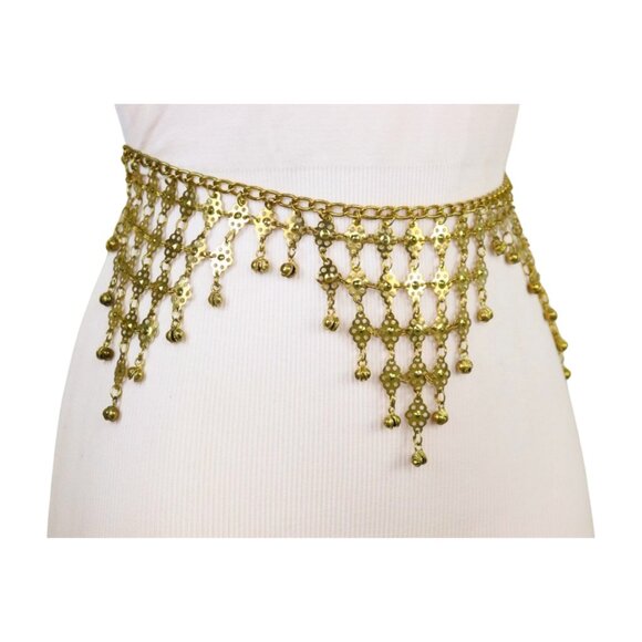 New Women Gold Metal Belly Dance Ethnic Fashion Charms Belt Hip Waist Size M L - Picture 12 of 16